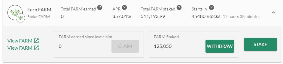 TheFarmToken's tweet image. Another $FARM pool is going live on app.vivafi.org! Stake $FARM to earn more $FARM!

We have recently onboarded new team members and are working on further developments for $FARM. Stay tuned!