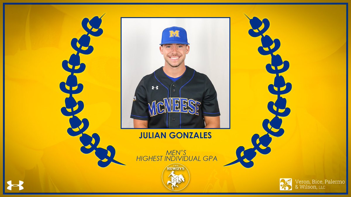 𝐌𝐞𝐧’𝐬 𝐇𝐢𝐠𝐡𝐞𝐬𝐭 𝐈𝐧𝐝𝐢𝐯𝐢𝐝𝐮𝐚𝐥 𝐆𝐏𝐀

Julian Gonzales of <a href="/McNeeseBaseball/">McNeese Baseball</a> has demonstrated the dedication and perseverance in the classroom, graduating with the highest individual GPA in his pursuit to Med School.

#TheRowdys | #GeauxPokesspo