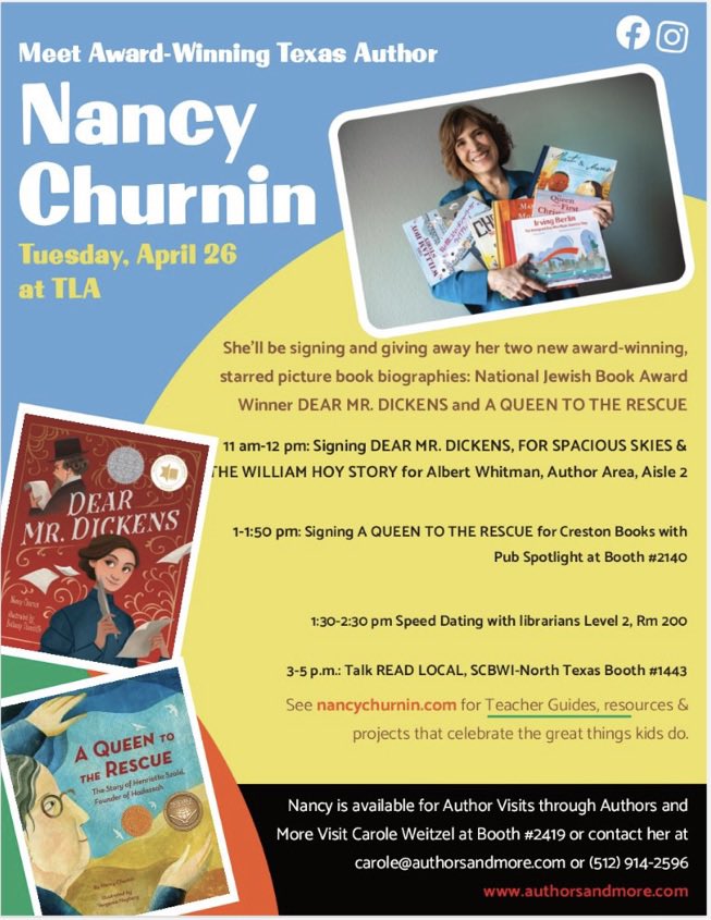 nchurnin's tweet photo. Looking forward to signing, sharing &amp; celebrating books Tuesday @TXLA . Hope to see you there! #txla22 #txla @AlbertWhitman @CrestonBooks @LernerBooks @KarBenPub @pubspotlight @AuthorsandMore @JrLibraryGuild #starredreviews @sljournal @KirkusReviews @PublishersWkly #kidlit https://t.co/XMh0txytBu