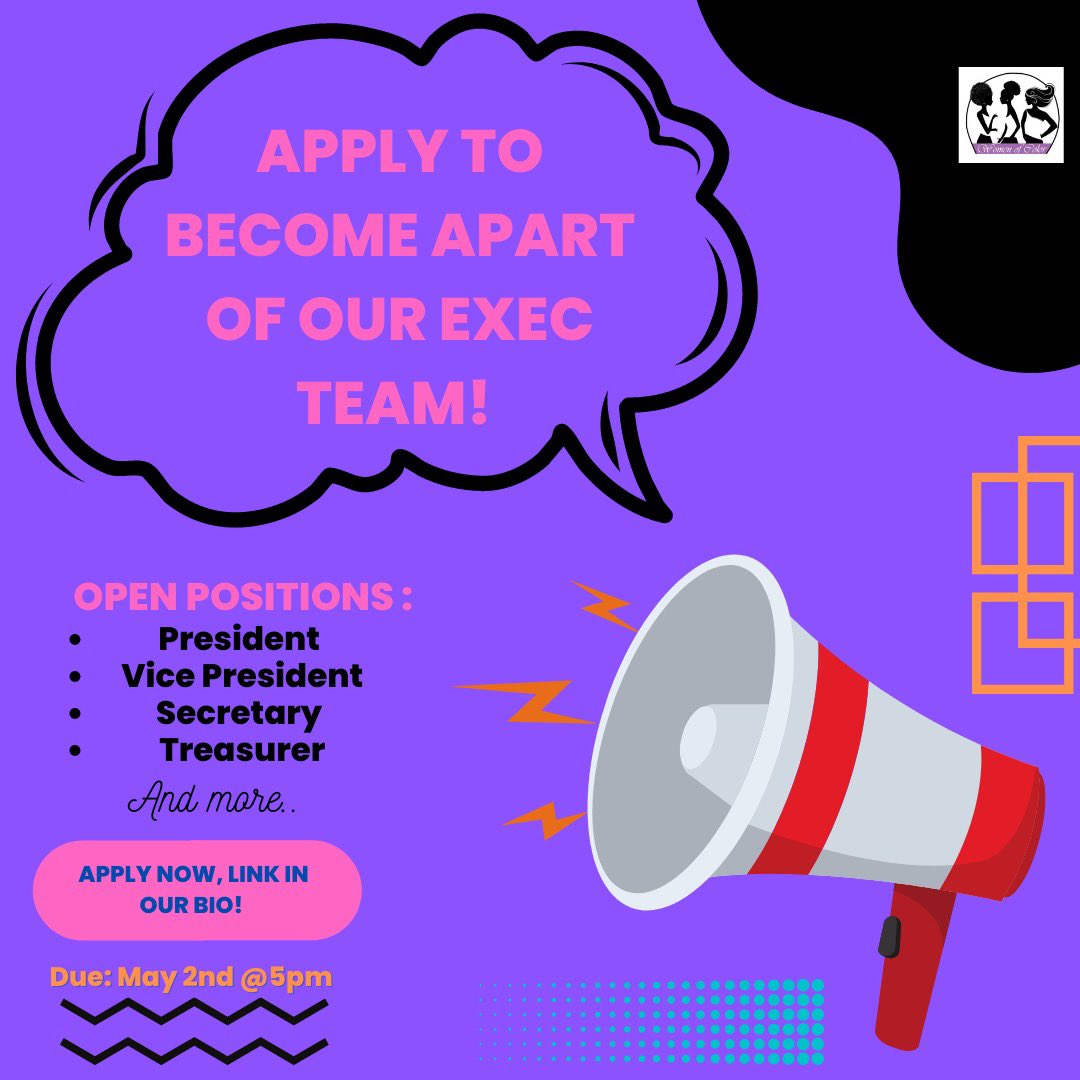 woc1989's tweet photo. It’s that time of the year again! Apply to be apart of the Women of Color Eboard! Applications are now open to apply for several positions💜📓

Link is in the bio! Due May 2nd @5pm
https://t.co/0J7b8EyFn2 https://t.co/i1ceGFuELW