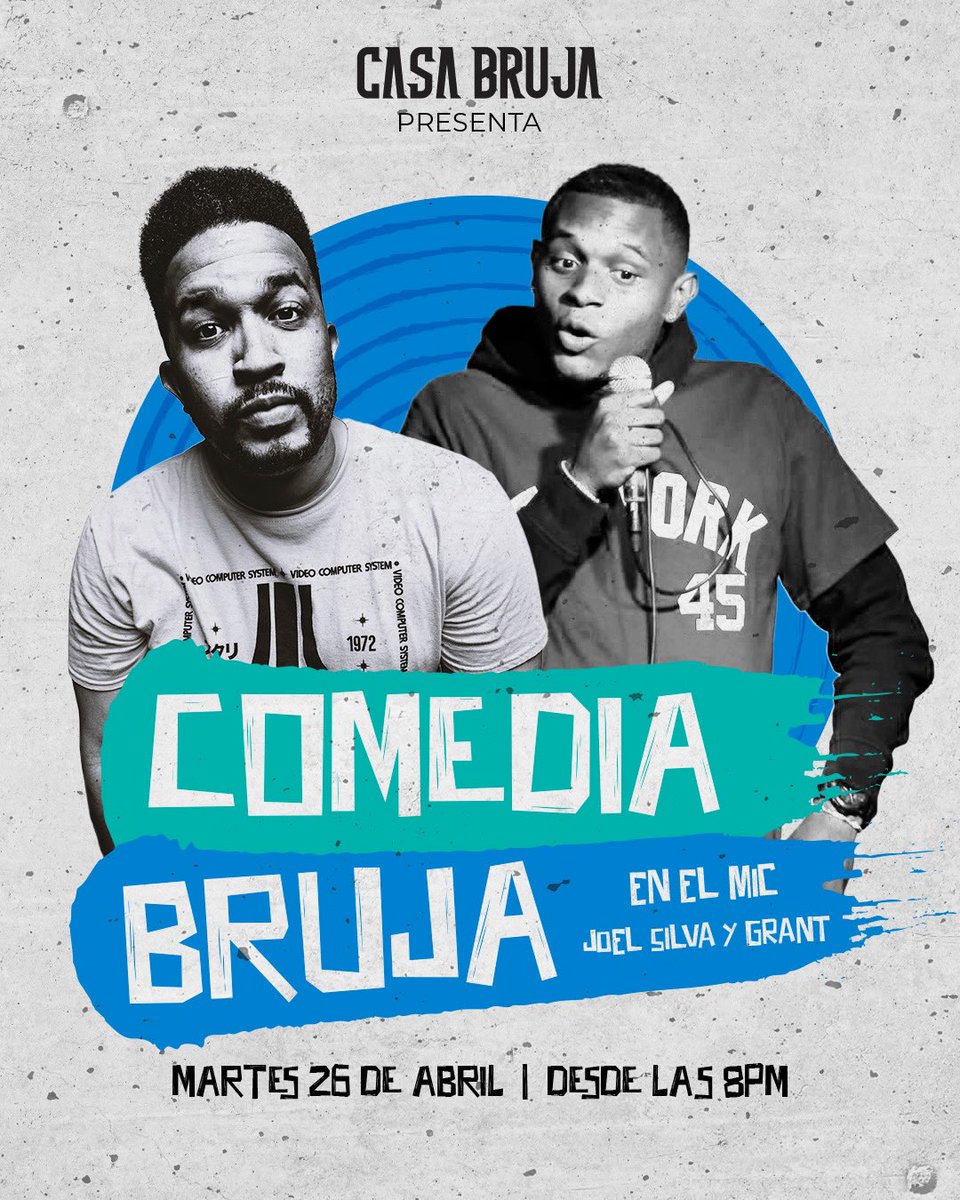 Mañana martes tenemos COMEDIA BRUJA con <a href="/joelsilvadiaz/">Joel S. Díaz</a> y Grant. Reserva en casabruja.com/reservas
