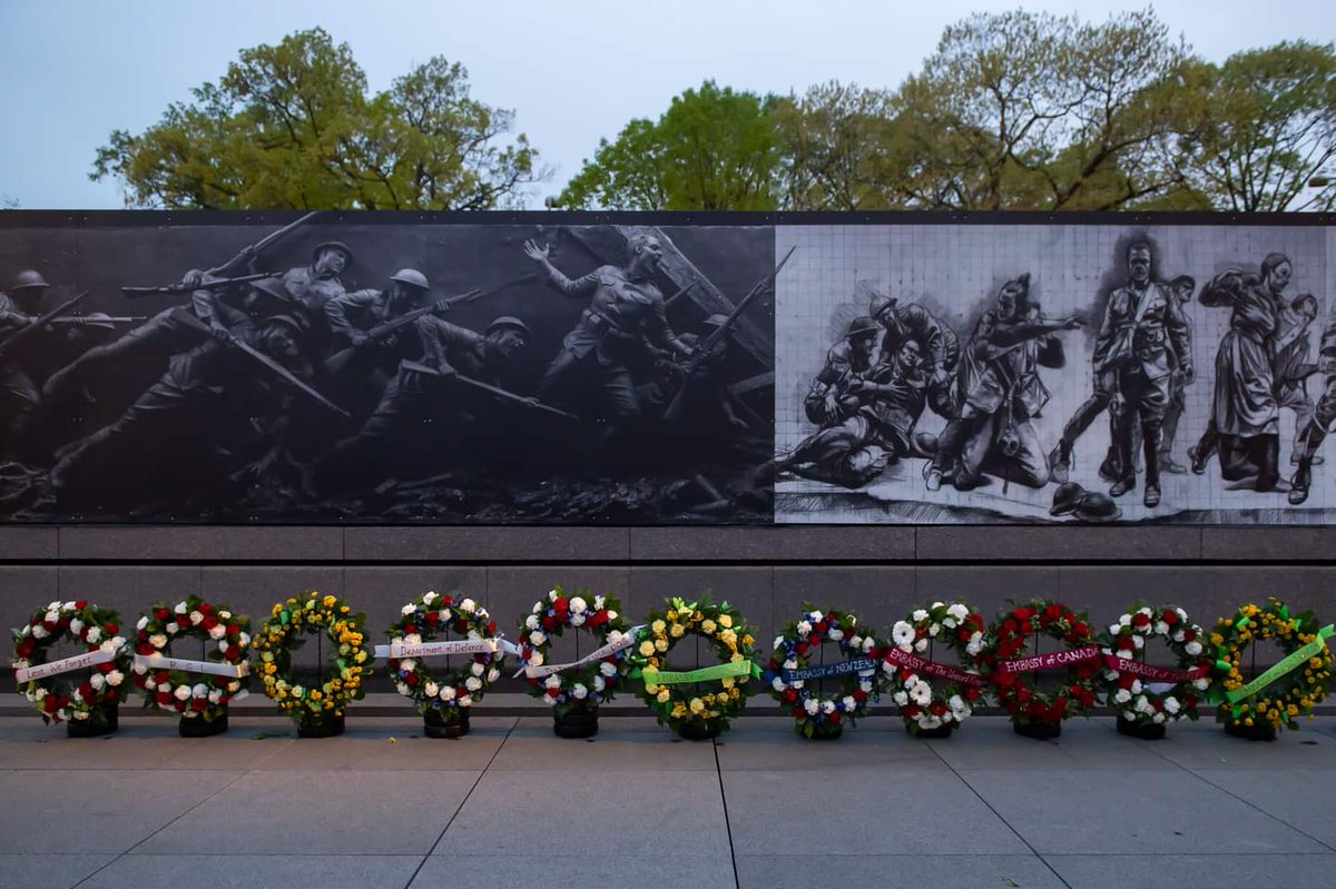 Today #ABCANZArmies' Program offers our deepest respects and condolences to the Australian and New Zealand people for #ANZACDay Thank you to all those who joined us in commemorating our ANZACs this morning at the World War I Memorial in Washington DC. #FriendsPartnersAllies