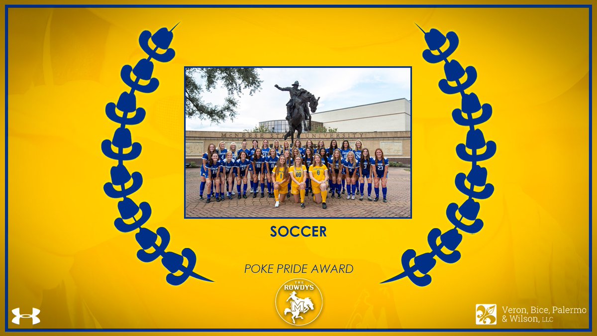 𝐏𝐨𝐤𝐞 𝐏𝐫𝐢𝐝𝐞 𝐀𝐰𝐚𝐫𝐝

The Cowbell is given to a team that represents McNeese in a positive light and brings energy to their fellow student-athletes. We are privileged to present this year’s Poke Pride Award to the Cowgirls of @McNeeseSoccer. 

#TheRowdys | #GeauxPokes