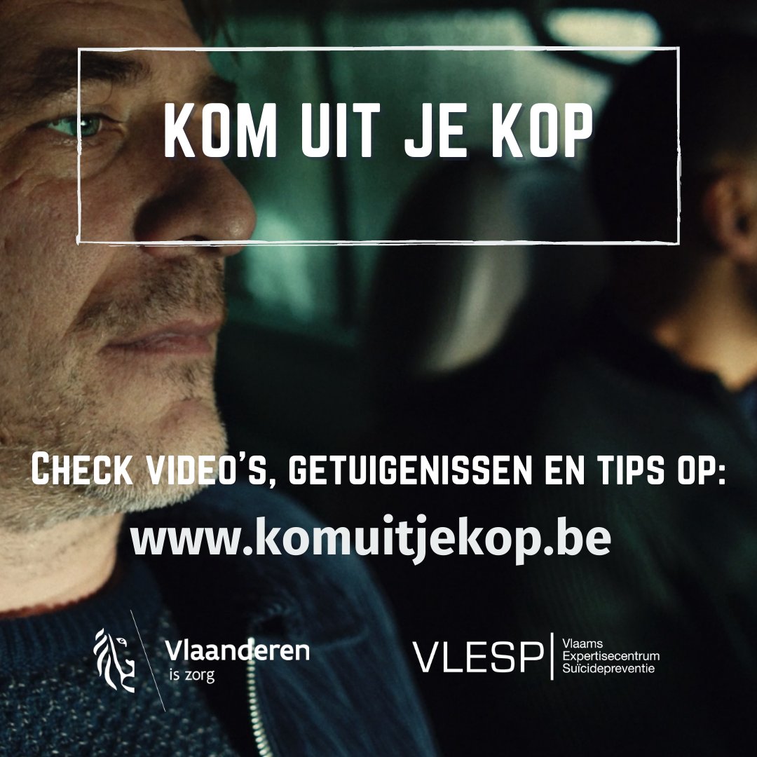 VLESP (@vlesptweet) on Twitter photo Kom uit je kop! Met deze slagzin lanceren we vandaag een campagne om mannen aan te moedigen opener te zijn over mentale moeilijkheden. Lees hier het nieuwsbericht: bit.ly/38mLork 
Of neem alvast een kijkje op komuitjekop.be Kom uit je kop! Met deze slagzin lanceren we vandaag een campagne om mannen aan te moedigen opener te zijn over mentale moeilijkheden. Lees hier het nieuwsbericht: bit.ly/38mLork 
Of neem alvast een kijkje op komuitjekop.be
