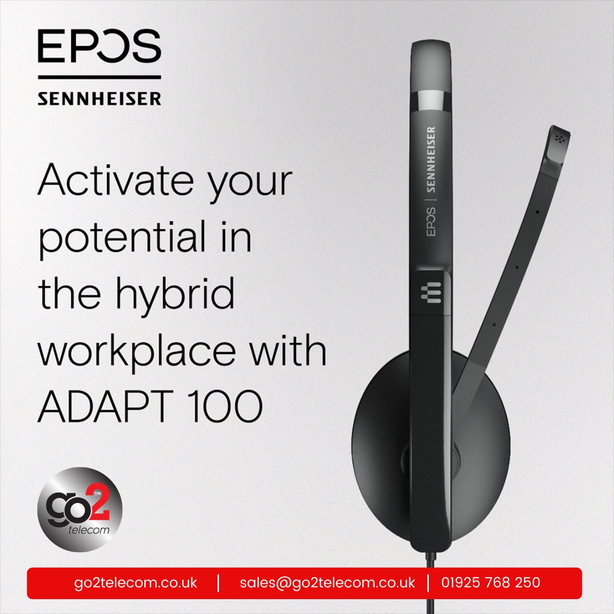 go2telecom's tweet photo. Activate your potential in the Hybrid workplace with the @Eposaudio ADAPT100. Contact @go2telecom on 01925 768 250 to get set up.
#EPOS #EPOSADAPT https://t.co/eMB6yJV2WO