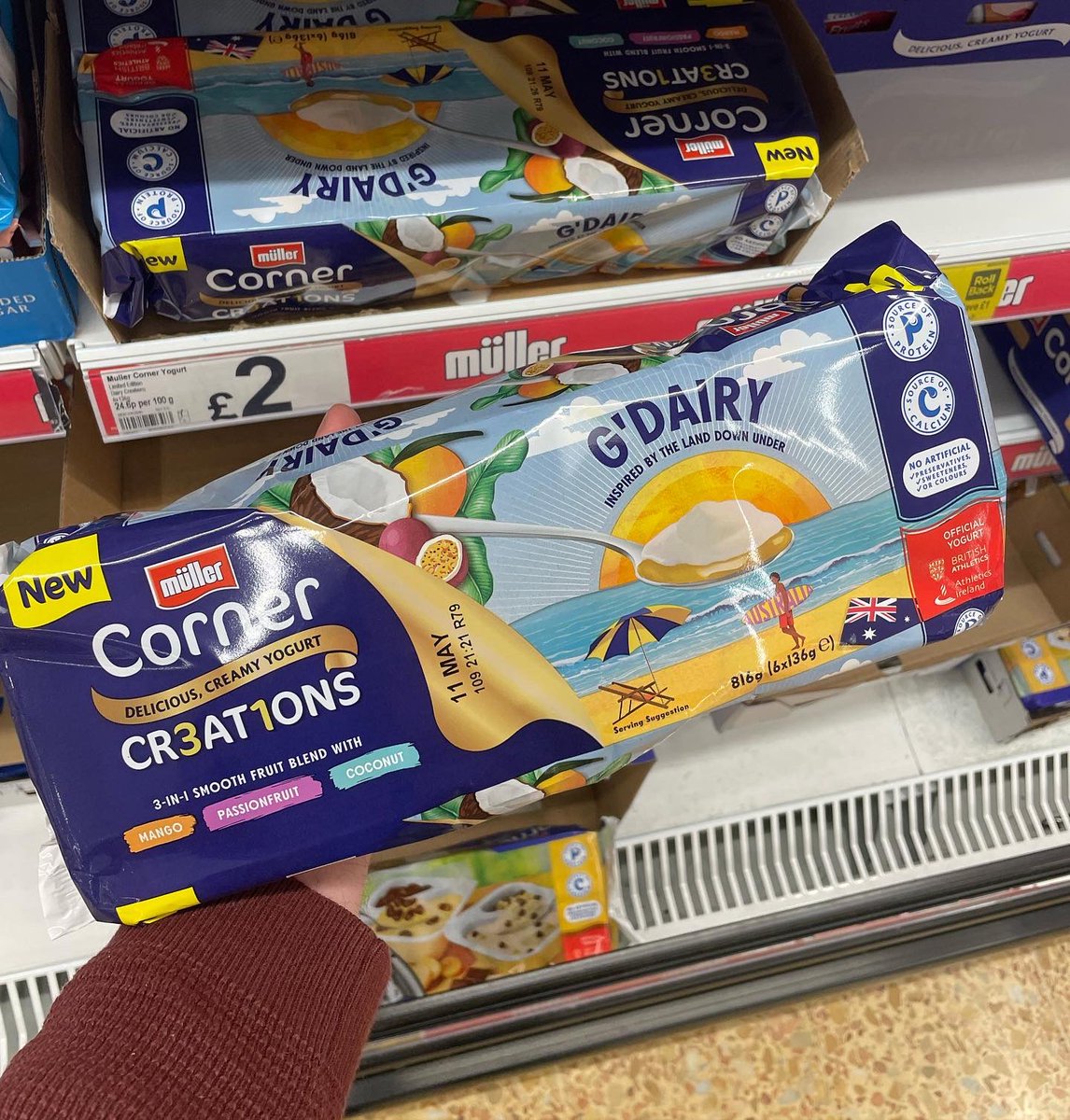 All_Things_New_'s tweet photo. G’Dairy Müller Corner Creations! 🥄🦘 At Asda #muller #mullercorner #gdairy #gday #creations #yogurt #mango #passionfruit #coconut #wellthisisnew https://t.co/PXMvs86h69