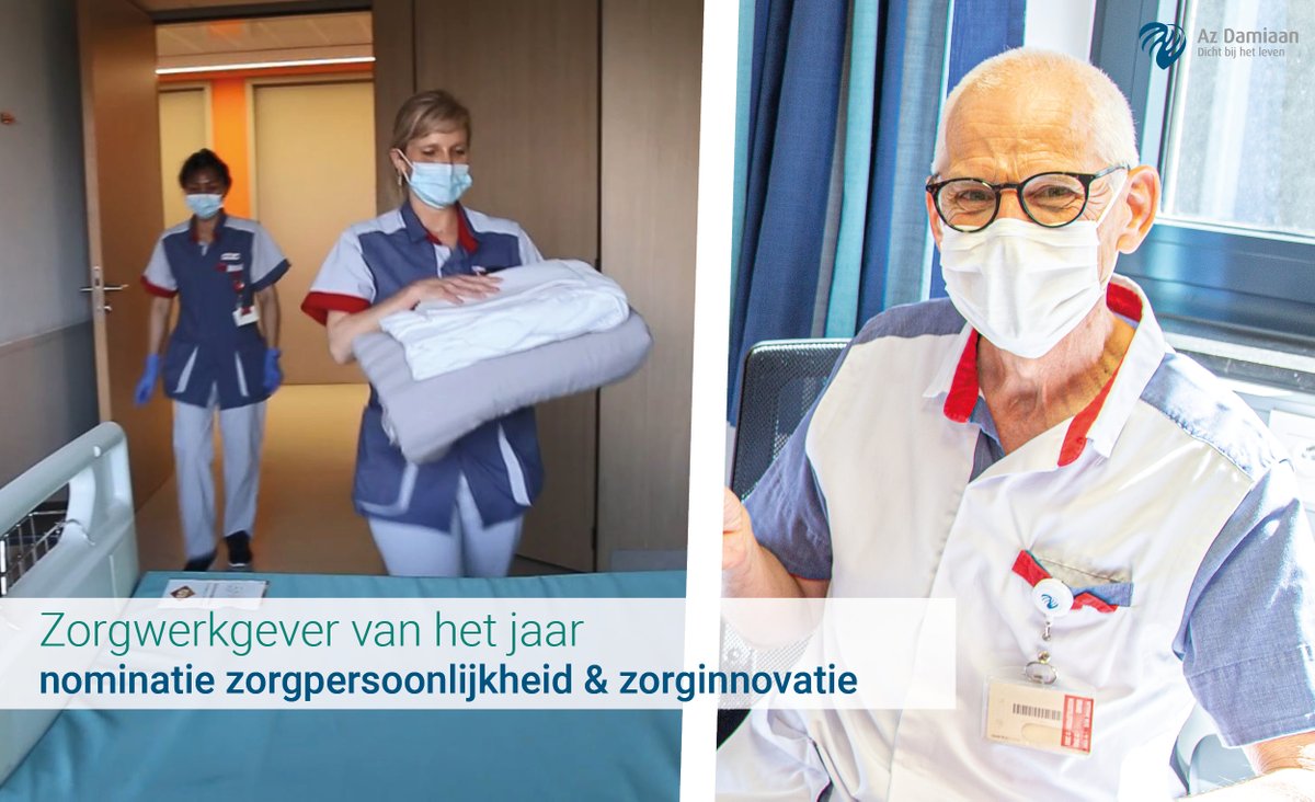 We dingen tijdens het event ‘Zorgwerkgever van het Jaar’ van <a href="/zorgmagazine/">ZORG Magazine</a> mee voor 2 awards: Zorgpersoonlijkheid  &amp; Zorginnovatie.
Benieuwd of @azdamiaan awards wint? Kijk live mee op 28.04 om 19.30u.  

👉 Registreer via bit.ly/3OxqmqN