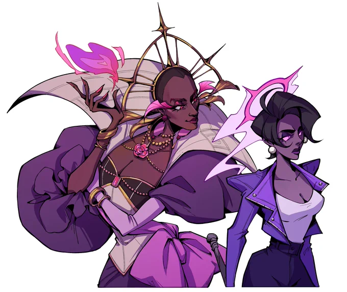 Character dialogue sprites I did for our student-run game project "Abaddon"! I had SO much fun with these!!! 😤 