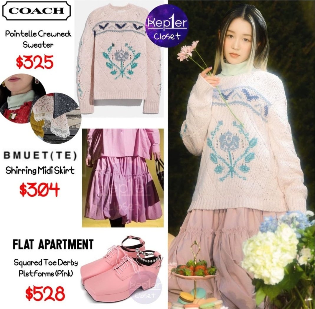 Kep1ersCloset's tweet photo. {Magazine - Dazed Korea}

#Hikaru is wearing: #Coach Pointelle Crewneck Sweater $325 &amp; F/W 2021 Collection #BMUETTE Shirring Midi Skirt $304 &amp; #FlatApartment Square Toe Derby Shoes (Pink) $528

© for skirt @kep1erstyle 🙏🏻

#Kep1erFashion https://t.co/nJn6hWkITM