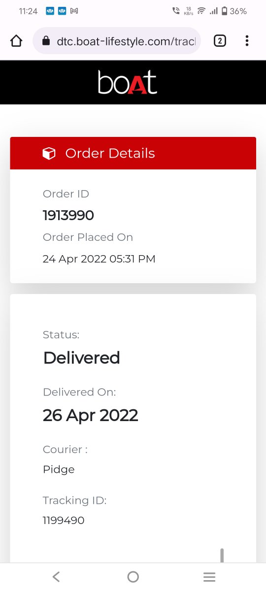 rvhere's tweet photo. Why my order is showing delivered, when I have not received it yet. Not so good first time purchasing experience from boat website.
@amangupta0303 @RockWithboAt 
@ShiprocketIndia https://t.co/ReaK7T0xy6