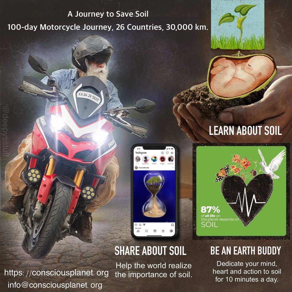 SrideviPKumar's tweet photo. #JourneyForSoil #Savesoil https://t.co/7D1J4F4VM9