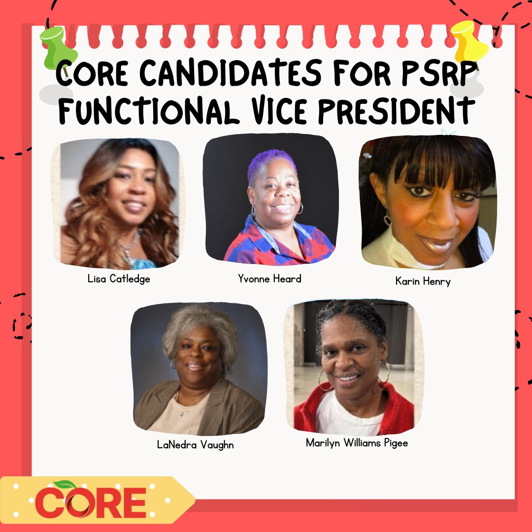 coreteachers's tweet photo. Meet your #COREClassOf2022 candidates for PSRP Functional Vice President! On May 20th, #VoteCORE to support #PSRPPower! https://t.co/AMFbZk24EG https://t.co/Yfmz6ZPY1K