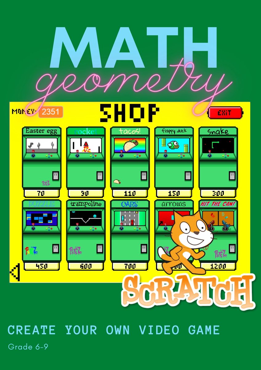 GalaEducation's tweet photo. Students create a math game in Scratch as an end of topic assessment or while doing a Geometry unit. #coding #CodingForKids #math #mathematics #mathprojects #education https://t.co/sVRooWOfYe https://t.co/KblQWxb1nL