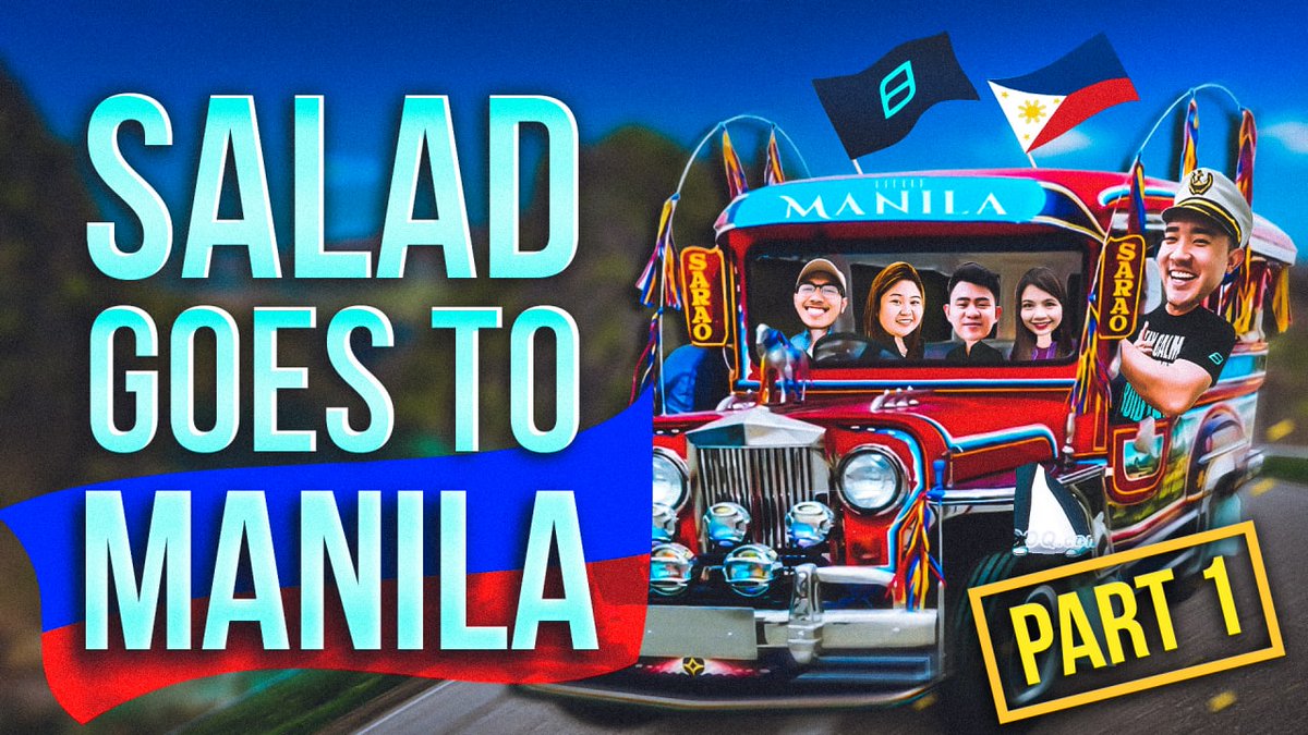 SaladVentures's tweet photo. Salad Goes to Manilla Part one

Watch as @wesleykmathews tries immerse himself into the local culture as the team arrives to join him.

Make sure you're subscribed to the channel to follow along!

https://t.co/OuaVNecFZq https://t.co/Y4hhe51Gpt