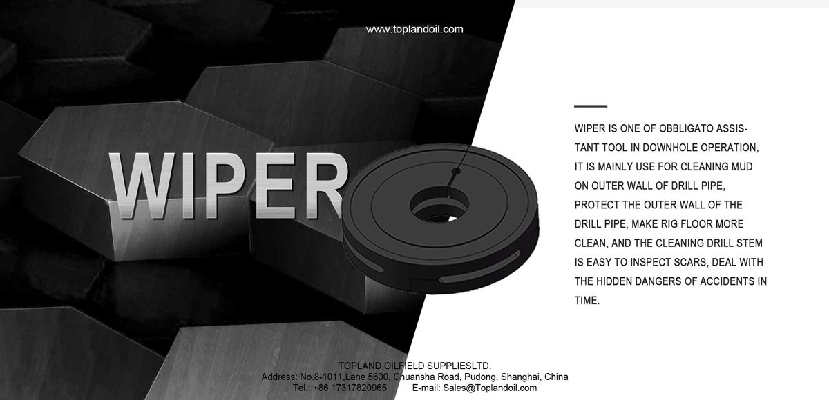 OilTopland's tweet image. Drill Pipe Wipers are available for 5", 3.1/2", 2.3/8" and 2.5/8" drill pipes / tubings. Size for 2 7/8",3 1/2" 5" 5 1/2"drill pipe wiper is designed to clean casing,tubing in oil well. #wellheadtools #Toplandoilfield #wiper