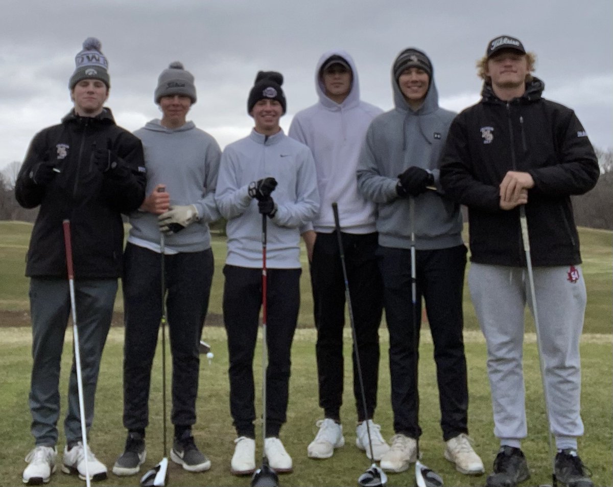 JV with their first W of the season! Nick Eckman with low honors at 37. Davis Tripp and Gavin Grahek tied for second overall at 39. Tough day in the cold and we battled! Fox Hollow tomorrow for our B-Squad! They are dialed in after their practice round today! #CrimsonFamily