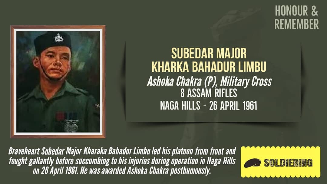 Today, we honour and remember #Braveheart  Subedar Major Kharaka Bahadur Limbu, #AshokaChakra (P), MC of 8 #AssamRifles who fought gallantly against insurgents before making ultimate sacrifice during an operation in Naga Hills on 26 April 1961. #HonourAndRemember <a href="/atahasnain53/">Syed Ata Hasnain</a>