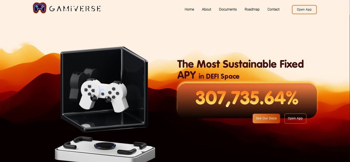 IN PRE-SALE - #GamiVerse

🕹️ Fixed APY: 307,736%
🕹️ Get rewards 2.2% Daily APR Every 30 Minutes/ 48 Times Daily!
🕹️ Tax: 13%  19%
🕹️ Team is Audited but not KYC'd yet.

gamiverse.club