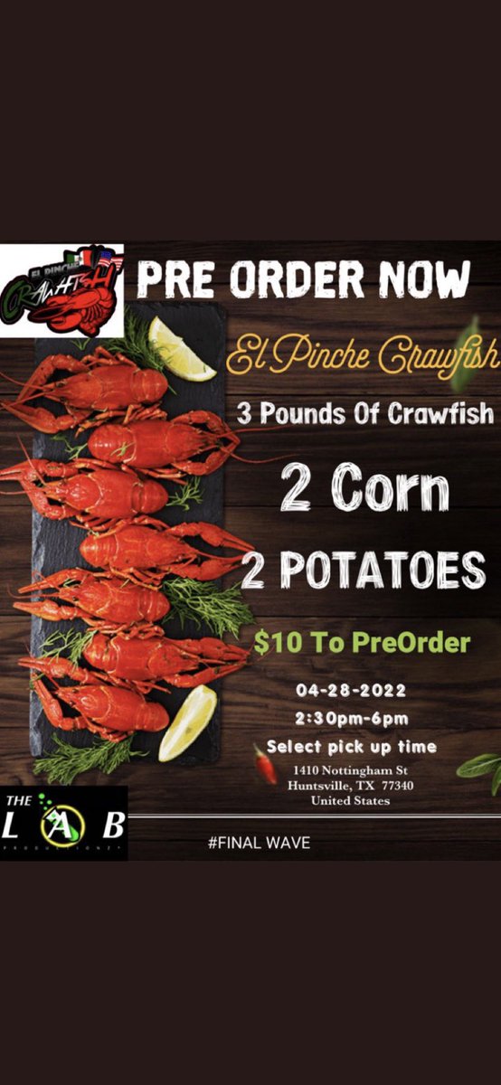 DJShyboii's tweet image. JUST 3️⃣ DAYS AWAY FROM THE #FINALWAVE🌊
Make sure y’all pre-order y’all’s crawfish🗣
Come turn up wit @labproductionz1 it’s finna be a movie🎥