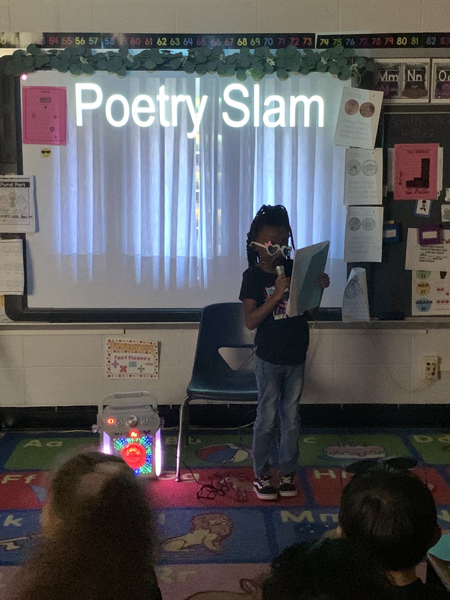 Oliva1st's tweet image. Last week first graders @StuchberyES ended our poetry unit with a Poetry Slam. Students enjoyed practicing prosody by reading their poems as the “cool emoji.” 😎                 @PISDTRA #module9 #pisdlachat