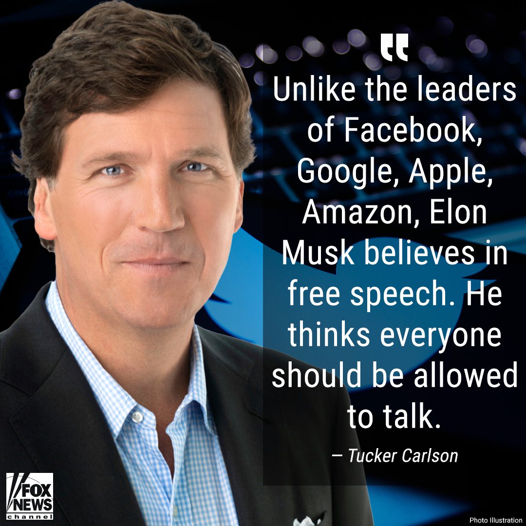 FoxNews's tweet image. UNSHACKLED BY ELON: @TuckerCarlson says Musk’s purchase of Twitter breaks the left’s monopoly on speech and information. fxn.ws/3MyhKOS