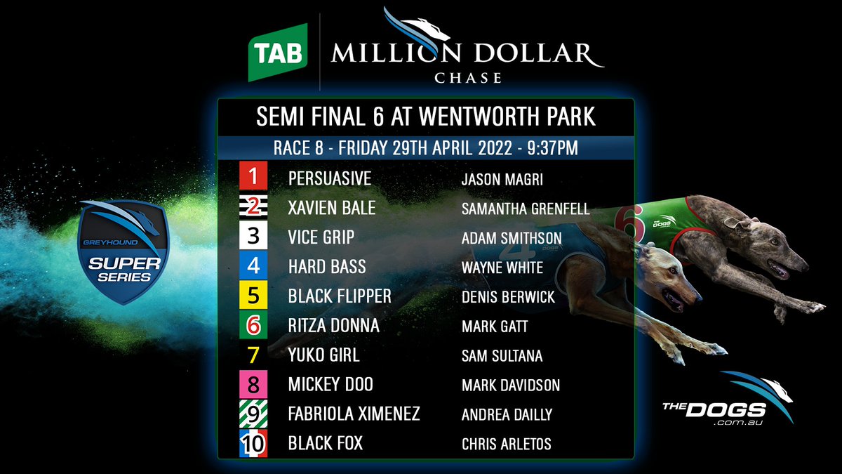 ProPuntingAus's tweet photo. Our very own @Dream2Doo has made the Semis of the world's richest Greyhound race #TheMillionDollarChase!

Handpicked by our very own Greyhound Guru who averages over $24k profit per year on the punt 👀

Good luck to the Pro Punting crew 🙌

Let's go Mickey 💪 https://t.co/nprRM0osIX