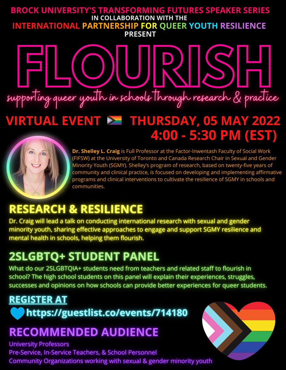 INQYR_'s tweet photo. #2SLGBTQ+ youth need more than just feeling supported in school, they need to FLOURISH!
Join us for this free virtual PD event — register at https://t.co/hWgAnNmo1X
#lgbtq #lgbtqia #facultyofeducation #brockuniversity #inqyr #transformingfutures https://t.co/ddO9sSiuDl