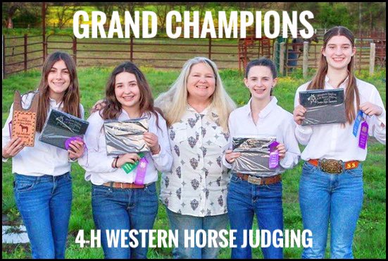 Shout out to Kayden Tidwell, Kate Pevahouse, Ragan Kullman, Shiloh Schroeder, and Coach Kelley Shattuck for being named GRAND CHAMPIONS in 4-H Western Horse Judging for the first time in Dickson history!