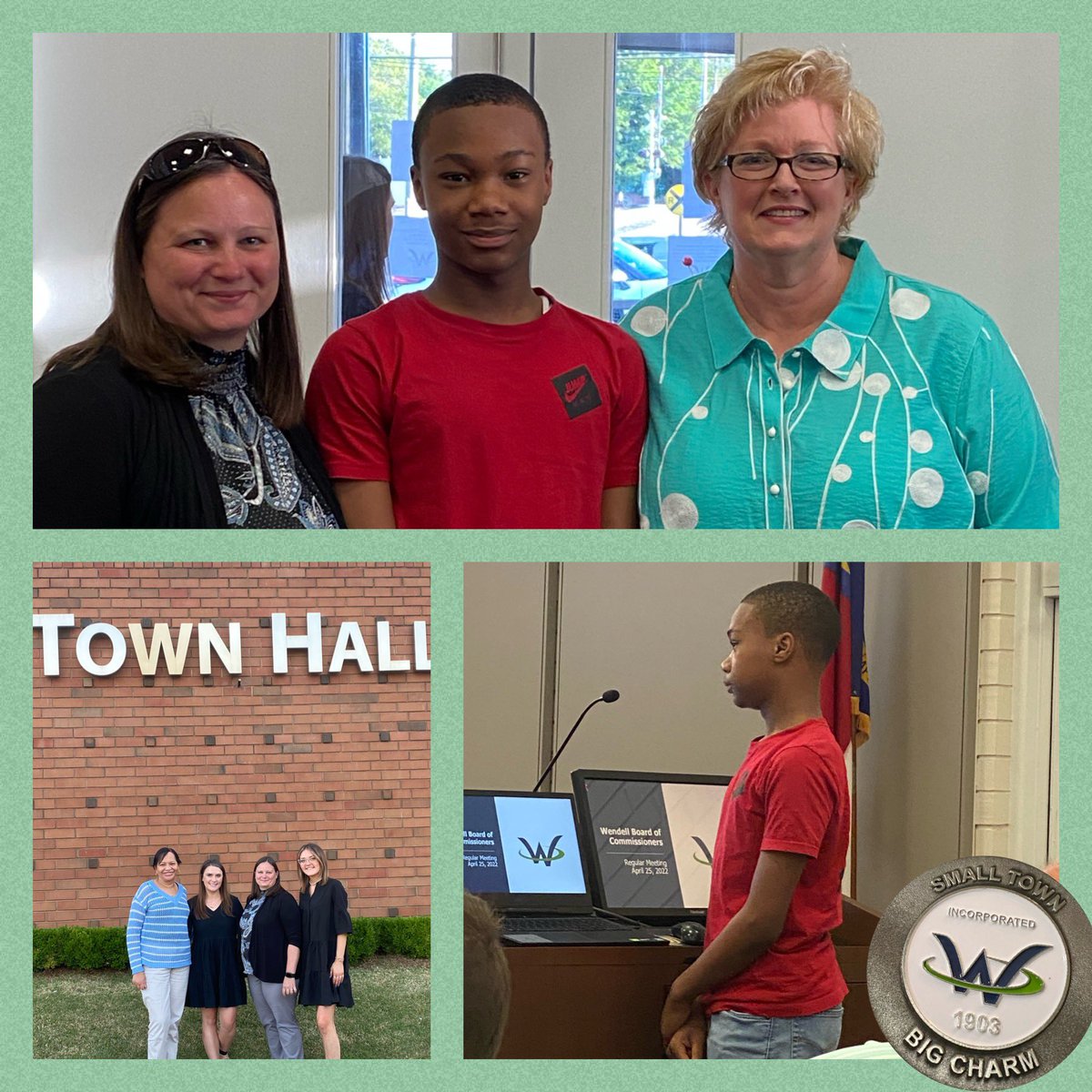 Zadarion, one of our 6th grade students and Ms. Thorne were recognized at the Wendell Board Meeting this evening! #WeAreWendell <a href="/WendellMayor/">Mayor Virginia Gray</a> <a href="/Jennifer_Thorne/">Jennifer Thorne</a>