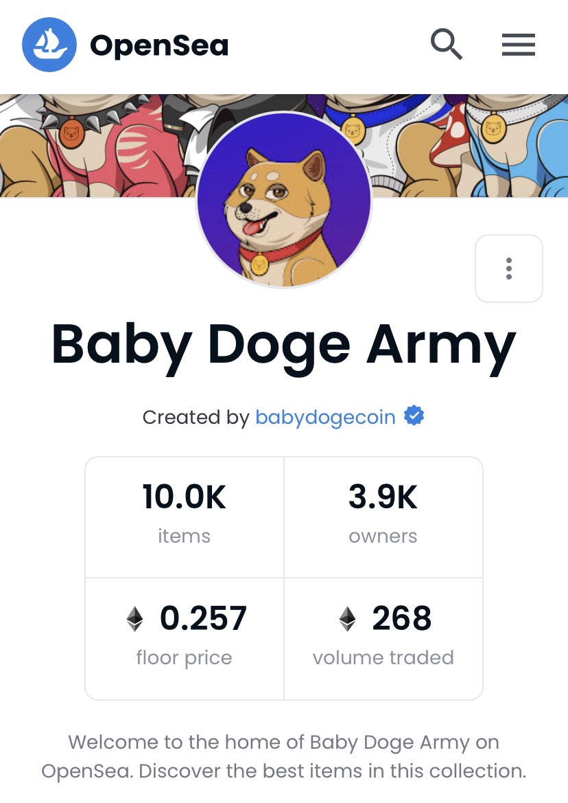 BabyDogeNFTs's tweet photo. Are you going to have your hands on a Baby Doge before the reveal? 

Adopt your best friend now !

https://t.co/0CmmwGdZNl https://t.co/eetpKq9zzp