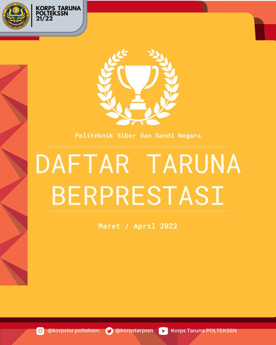 korpstarpssn's tweet photo. [APPECIATION POST]
Sebuah apresiasi atas pencapaian yang luar biasa membanggakan dan membawa nama baik Poltek SSN. Semoga semangat, kerja keras, dan daya juangnya dapat tertularkan kepada kita semua! https://t.co/ALmMLW0yFa