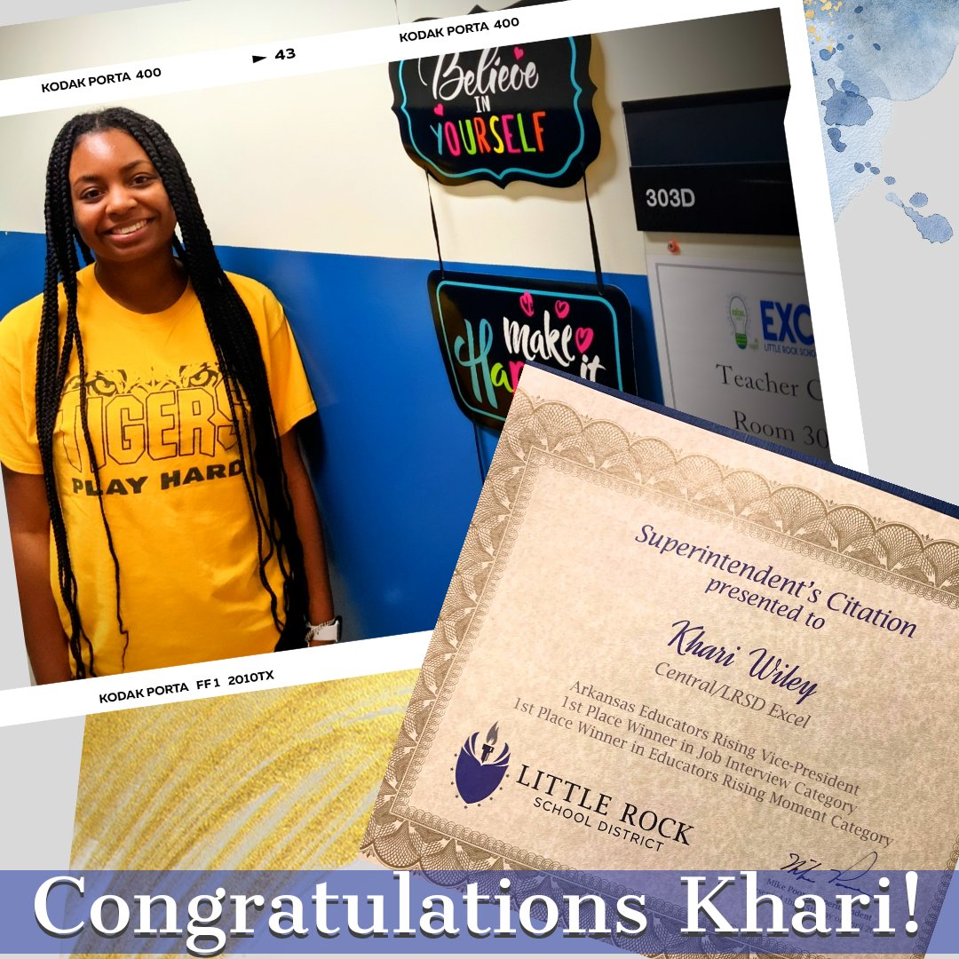 Meet your <a href="/ArkansasEd/">Arkansas Department of Education</a> <a href="/EducatorsRising/">Educators Rising</a> Vice President! We're so proud of your accomplishments Khari! #1stPlace in Job Interview and Educator's Rising Moment! You will represent LRSD Excel, #LRCentral and AR well!  <a href="/oates668/">LaDonna Oates</a> <a href="/EdDcte/">Arkansas Ed. DCTE</a> <a href="/shameka98/">Shameka Montgomery</a>