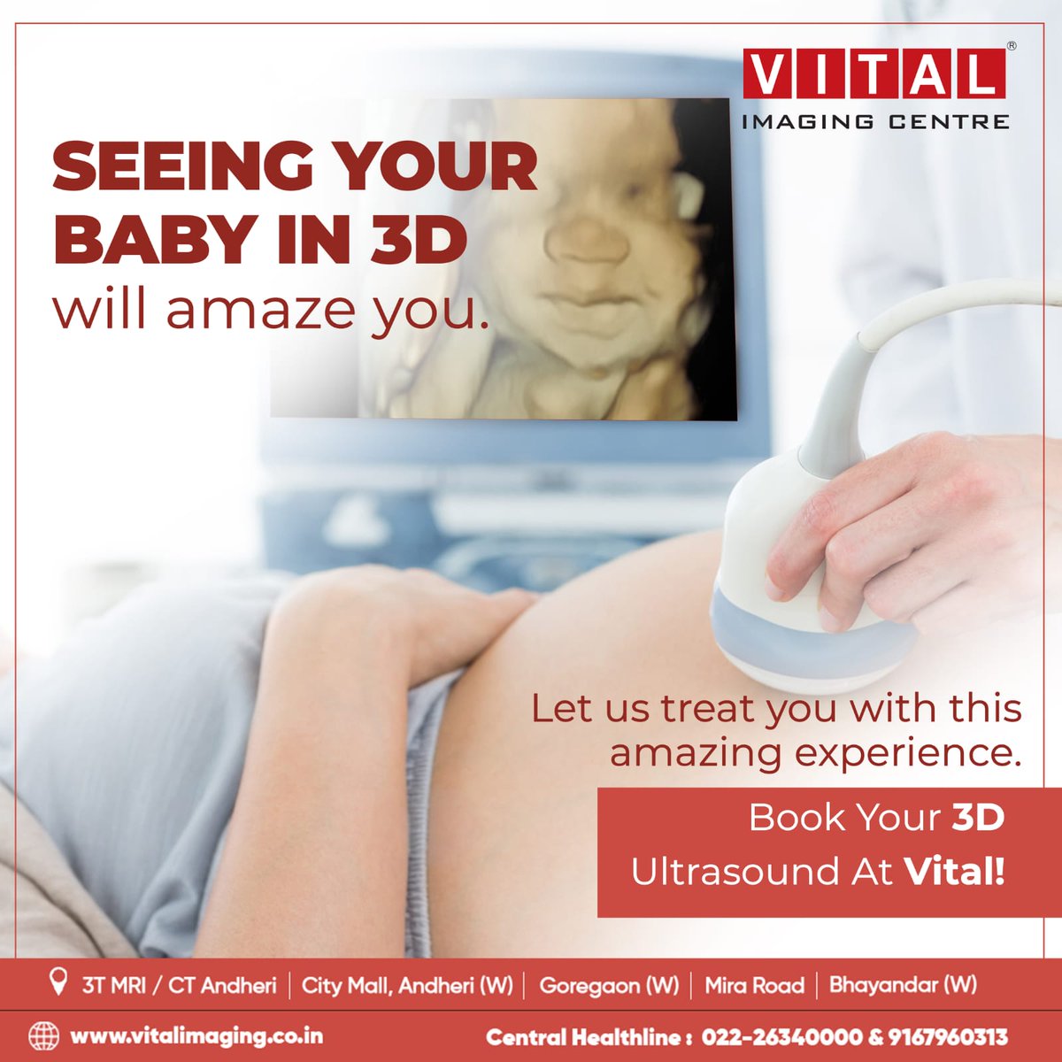 vital_imaging's tweet photo. Treat yourself with an incredible experience by seeing an unborn human with 3D Sonography. 

#vital #vitalimaging #ctscan #medicalscan #radiology #sonography #mri #mriscan #xrays #ultrasound #3TMR #3D #unbornhuman https://t.co/6VyNaTHsG2