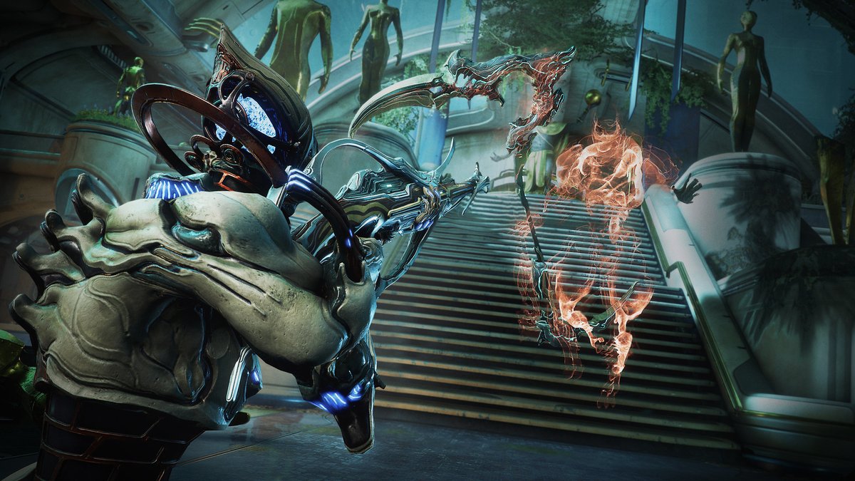PlayStation's tweet photo. Battle deadly Void Angels across two planes of existence in Warframe’s upcoming Angels of the Zariman update. Learn more: https://t.co/6Ba15zD73e https://t.co/WTJw03blfL