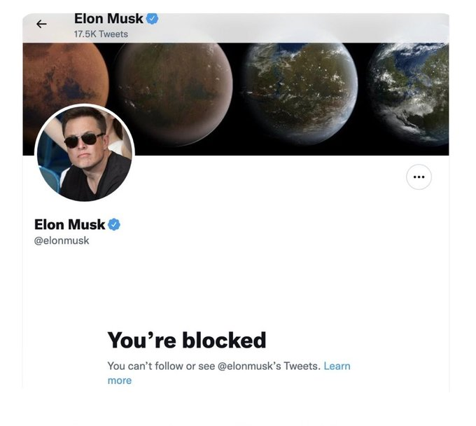 WhiskySails's tweet photo. @elonmusk Is this what you mean by "free speech"? Are you going to block me too for calling you out on your bullshit? https://t.co/8WaNka72sr
