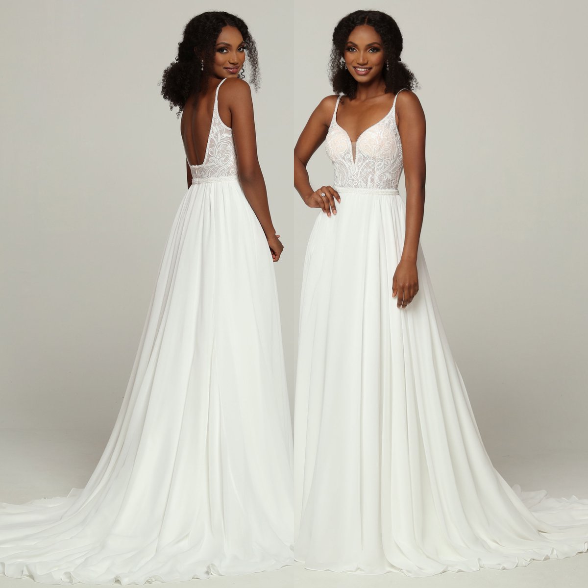 davincibridal's tweet photo. This beautifully flowy chiffon gown is perfect for a Spring or Summer wedding 👰❤️ 
 https://t.co/s3C8ZhCHwG https://t.co/rlM0HfScGu