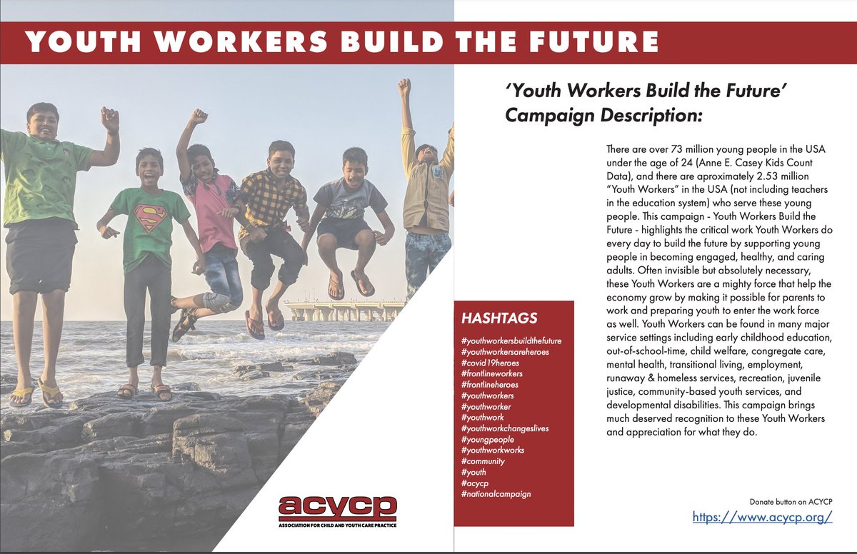 acycp's tweet photo. Use our amazing Media Kit to help celebrate Thank A Youth Worker Day on May 5th!
https://t.co/FGSveZzZZq https://t.co/Bt4DCvQO65