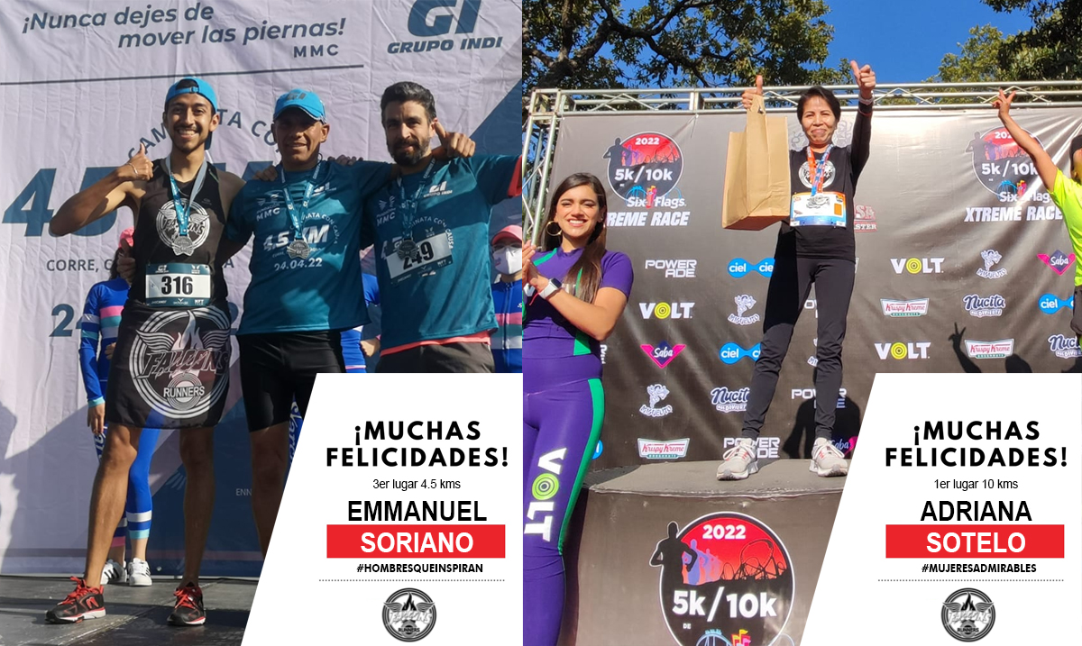 FalconsRunners's tweet photo. FALCONS RUNNERS felicita a Adriana Sotelo por conseguir el 1er lugar en Xtreme Race (Six flags) en 10 kms y a @Sorem_Soriano por el 3er lugar en la carrera del grupo Indi (4.5 kms).
#FalconsRunners #QuieroVolaryLoVoyaLograr #Metas #Equipo #Podiu
EL MEJOR RUN CLUB DE LA CIUDAD. https://t.co/Eud4gbAjNq