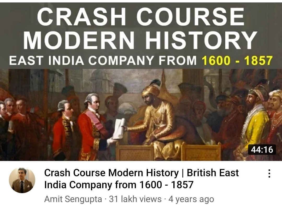 (5/n) Modern HistoryPrimary: * Old 12th NCERT Bipin Chandra (OR) Tamil Nadu 12th History Ch 1-7* New 12th NCERT P3: only Ch 10,11,13 + Ch-14 topic Why/How Did Partition Happen* 4 videosSupplementary:* Spectrum: only 10-20%, for topics missing in above but frequent in PYQs