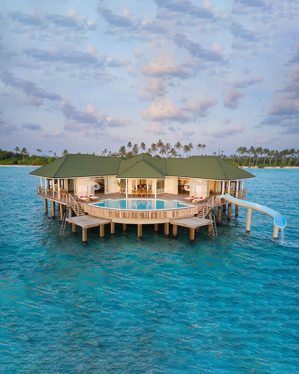 The Grand Water Pavilion + Slide is a behemoth of a villa consisting of two bedrooms, a large outdoor terrace, a kitchen, indoor &amp; outdoor dining areas, and a large terrace that offers amazing views of the sunset!

#siyamworld #sunsiyamresorts #maldives