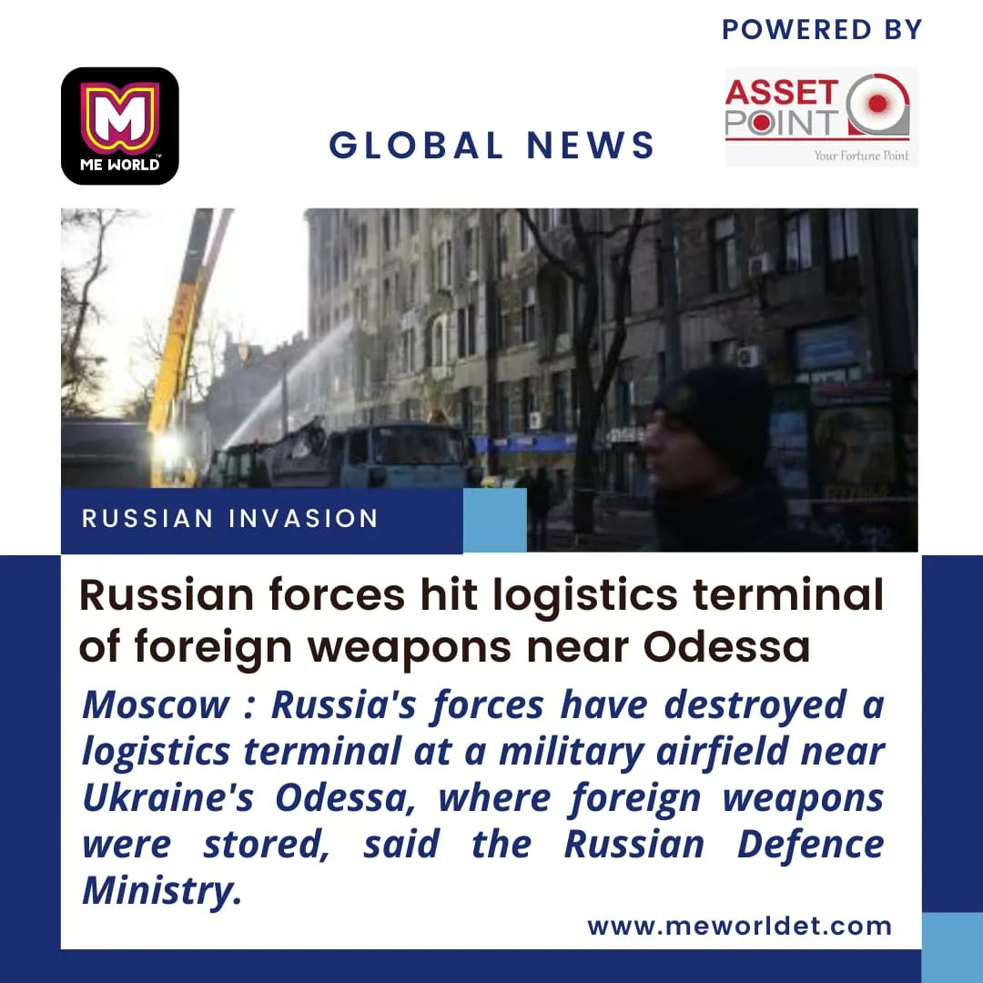 KIWTVCHANNEL's tweet image. Russian forces hit logistics terminal of foreign weapons near Odessa.

Download our app -buff.ly/3EfHvAu

#russianforce #foreignweapons #Odessa #globalnews