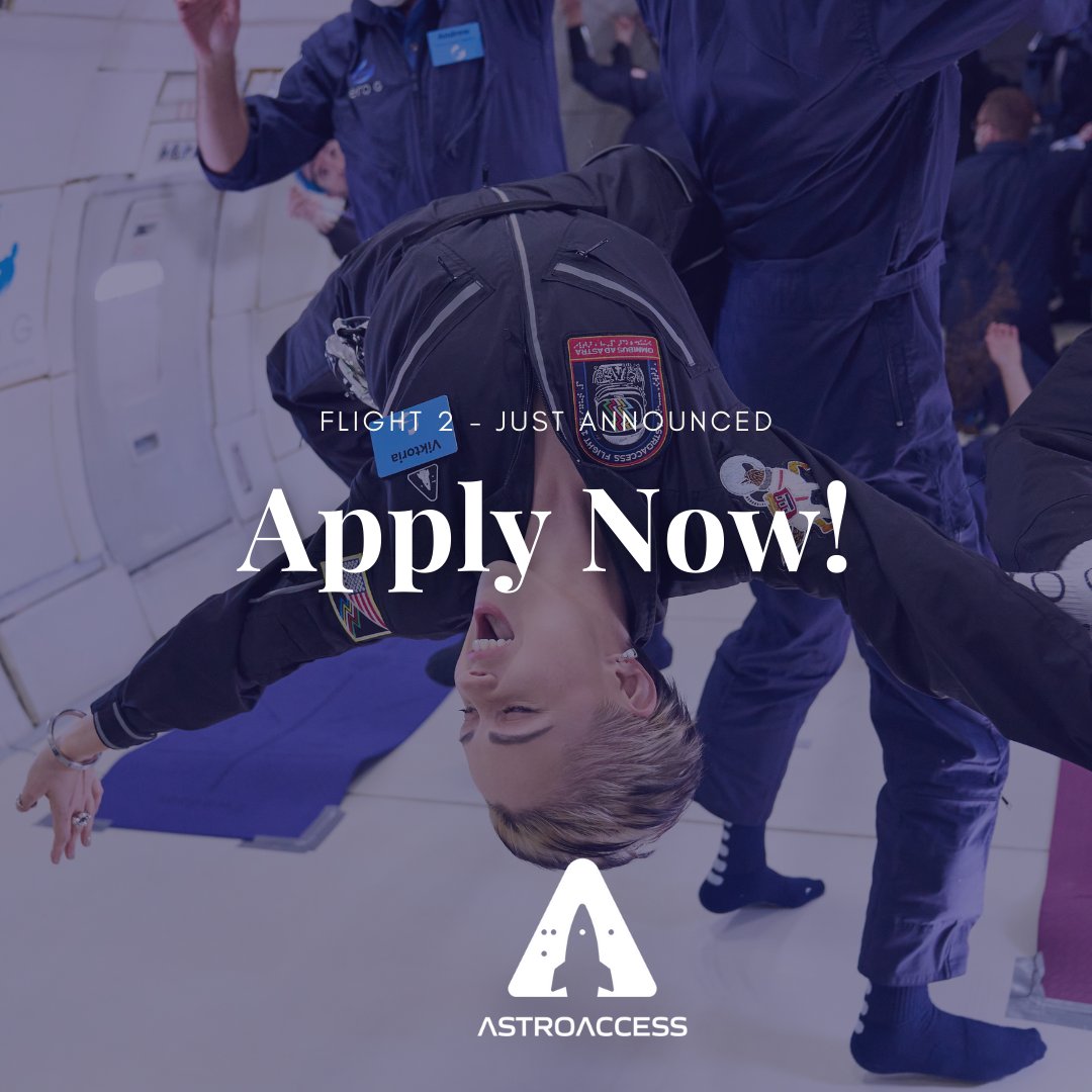 astroaccess's tweet photo. We are beyond excited to announce our second @GoZeroG Parabolic Flight! This flight will be taking place at the end of 2022. You can read our full press release at the link below! #AstroAccess #GalacticAccessibility https://t.co/mu2XRcXJq4 https://t.co/MiQQaPgBTI