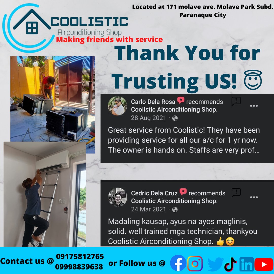 DeLeoly's tweet photo. 𝐓𝐡𝐚𝐧𝐤 𝐲𝐨𝐮 𝐟𝐨𝐫 𝐜𝐡𝐨𝐨𝐬𝐢𝐧𝐠 𝐂𝐨𝐨𝐥𝐢𝐬𝐭𝐢𝐜 𝐀𝐢𝐫𝐜𝐨𝐧𝐝𝐢𝐭𝐢𝐨𝐧𝐢𝐧𝐠 𝐒𝐡𝐨𝐩 ❤️

 #acrepair #airconditioning #airconditioner #acinstallation #airconcleaning #acinstall #acservice https://t.co/p7r0z29bbz