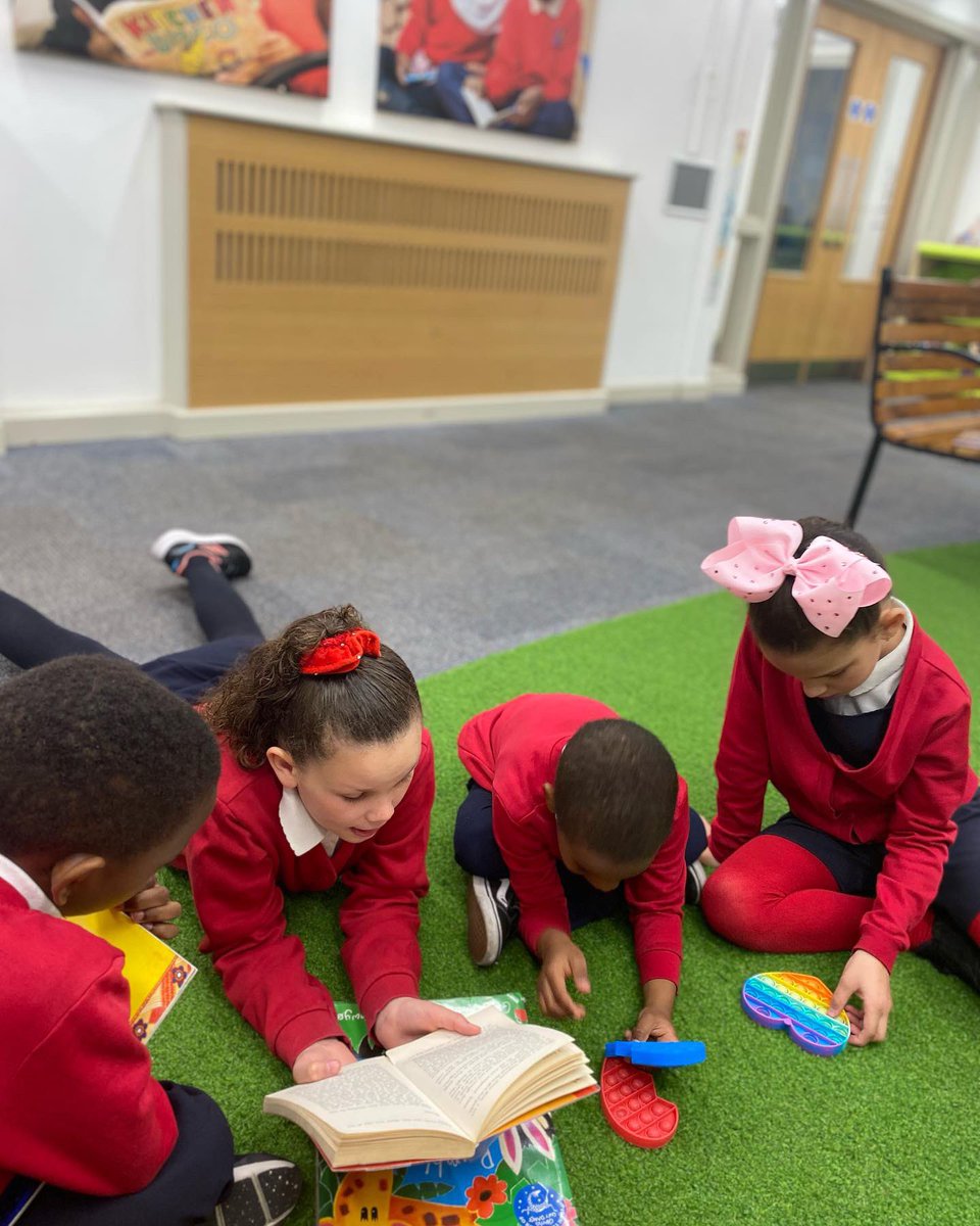 This is how some of our children start their morning <a href="/ManorfieldPri/">Manorfield Primary S</a> Miss Carly’s reading club at our breakfast club. 
The children have a nutritious breakfast &amp; then get to read together in our KS1 library whilst also getting support from me.