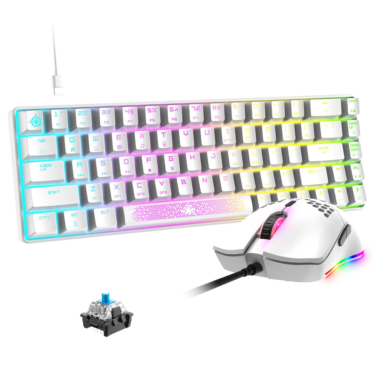 ElecLexon's tweet image. Lexoelec prime set：
60% Compact [3-in-1] Wired Mechanical Gaming Keyboard Mouse Combo Set, Detachable Type C RGB Keyboard, 12000 Honeycomb Light up Mouse Gaming Bundle #lexonelec #keyboard
🎁For Enter the Giveaway pls:

1. Follow me 
2. Retweet
3. Like this Tweet