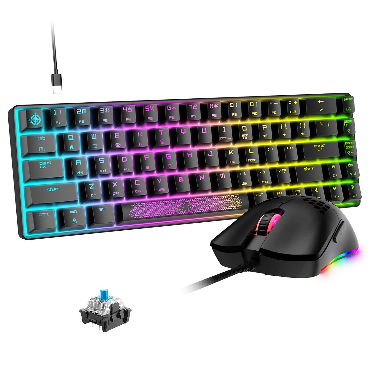 ElecLexon's tweet image. Lexoelec prime set：
60% Compact [3-in-1] Wired Mechanical Gaming Keyboard Mouse Combo Set, Detachable Type C RGB Keyboard, 12000 Honeycomb Light up Mouse Gaming Bundle #lexonelec #keyboard
🎁For Enter the Giveaway pls:

1. Follow me 
2. Retweet
3. Like this Tweet