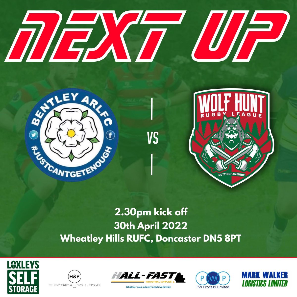 YORKSHIRE CUP 🟢🔴 We’re in action this Saturday as we head over to Doncaster to take on Bentley ARLFC.

As always your support is appreciated, so head over to Wheatley Hills Rugby Club and get behind the boys!

#Jointhehunt #RedGreen