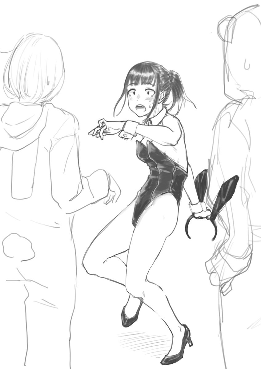 動物のコスプレで集合するところにバニーで来た人 