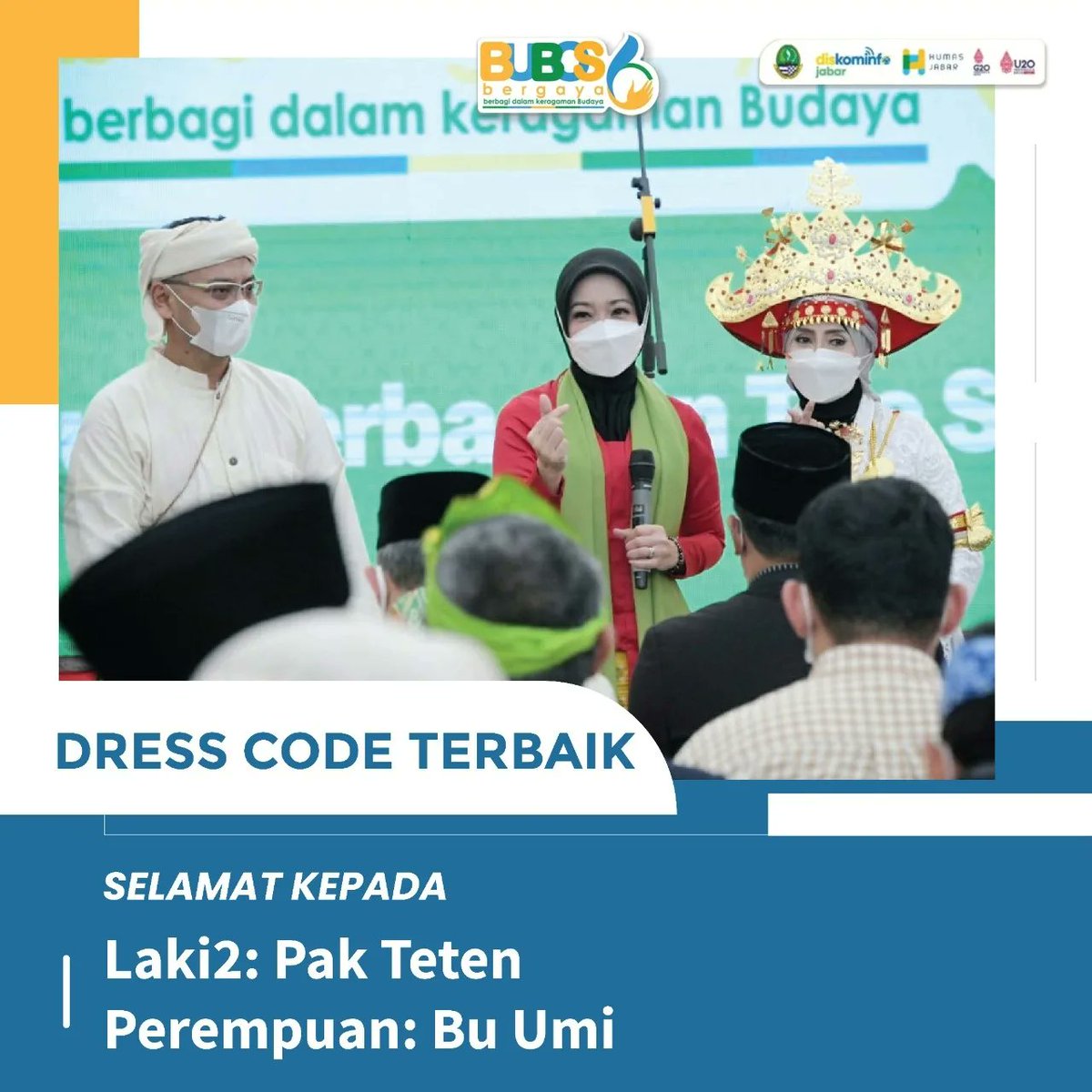 ata_lia's tweet photo. Ibu Marliah, Kota Bogor
Ibu Ismawati Kota Bekasi
. 
Dress code terbaik:
Laki2: pak teten
Perempuan: bu umi
. 
Selamat untuk semuaa…
Semangat untuk selalu menebar kebaikan dimanapun dan kapanpun….❤️❤️❤️
.
#siCinta
#siCinta atalia
#rantangcinta
#bubos6 https://t.co/KYqowFzBZs