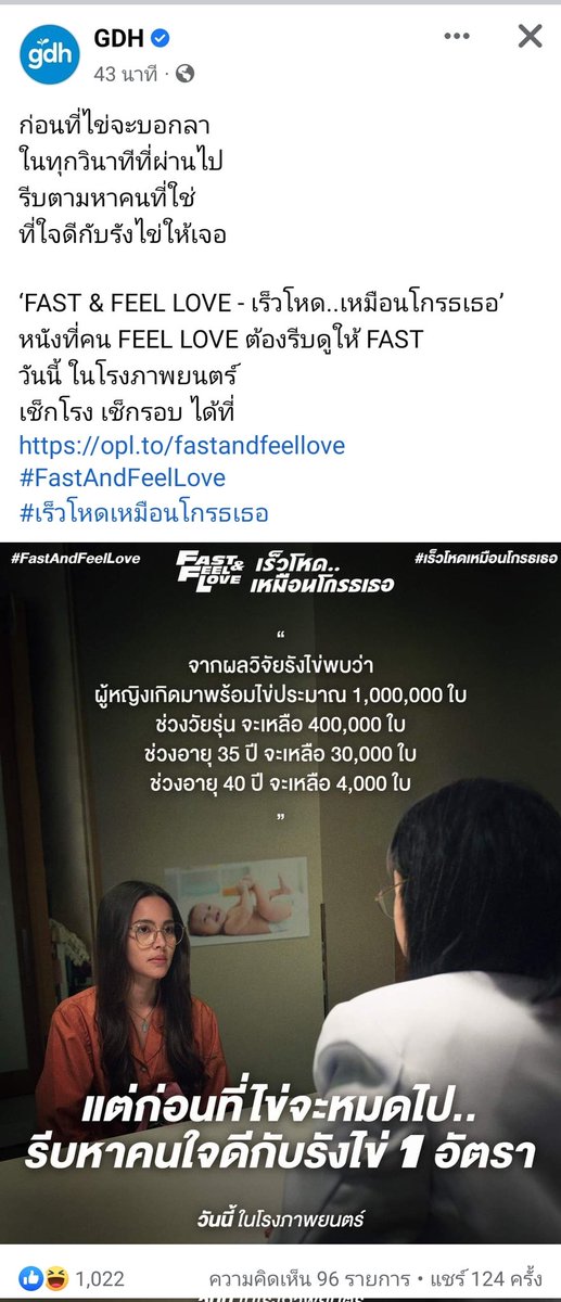 ได้เหรอคะ อันนี้ คือรู้ว่าพยายามให้ขำนะแต่ไม่ขำอะ ทำไมต้องมาหาคนใจดีกับรังไข่อะ คือต้องมีลูกเหรอ ต้องพยายามให้มีคนมาเอา เพื่อมีลูกเหรอ ผู้ชายละคะ บางคนก็มีปัญหาทางอสุจิมั้ยคะ  มีลูกยากได้เหมือนกัน มันไม่ใช่แค่ผู้หญิงต้องมารองรับมั้ยคะ 
คิดเยอะๆนิดนึงค่ะ 
<a href="/gdh559/">GDH</a> #FastAndFeelLove